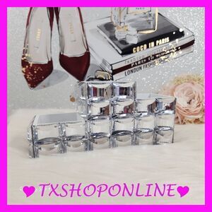 {  bebe } Silver like Rhinestone mirrored Brushes, pencil, pens Organizer NWT
